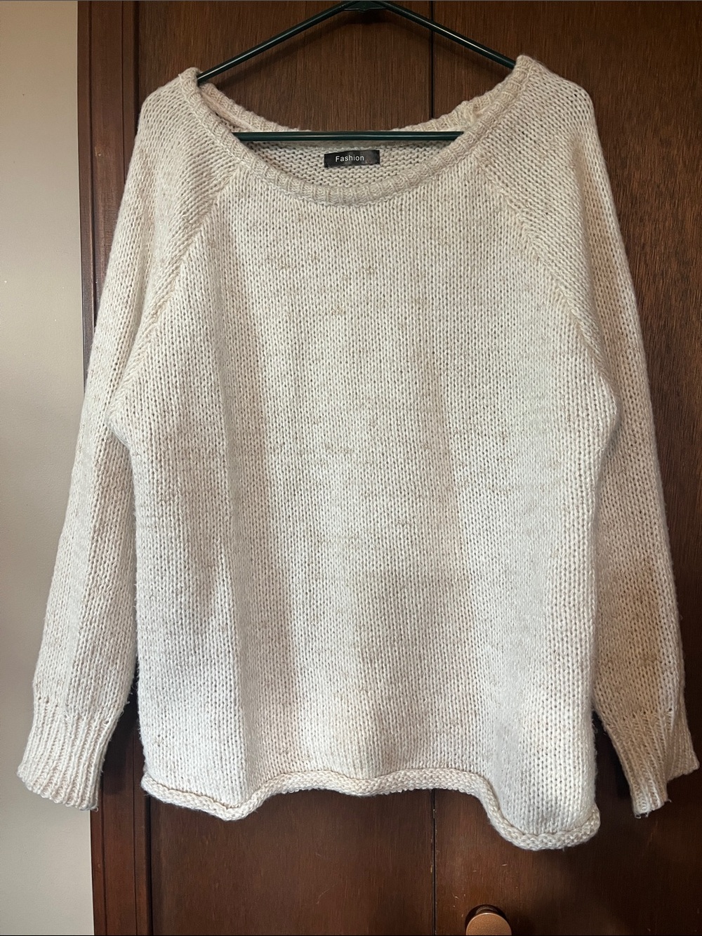 Fashion Label Cream Crewneck Sweater - Women's Cozy Knit